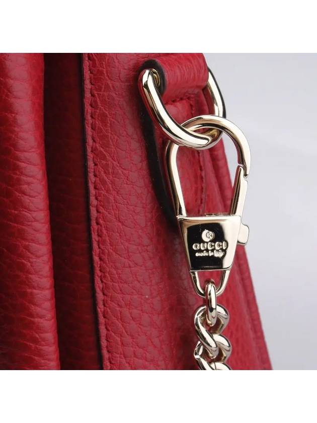 GG Interlocking Chain Small Top Handle Shoulder Bag Red - GUCCI - BALAAN 4