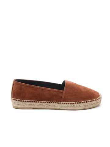 Logo Suede Espadrilles Brown - SAINT LAURENT - BALAAN 1