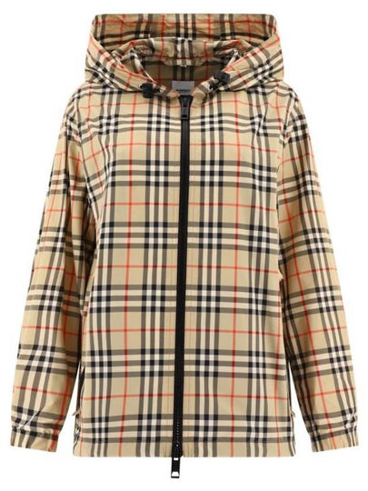 Check Hooded Jacket Archive Beige - BURBERRY - BALAAN 2