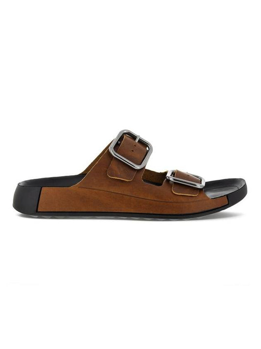 Men's 2ND Cozmo Leather Slippers Brown - ECCO - BALAAN 1