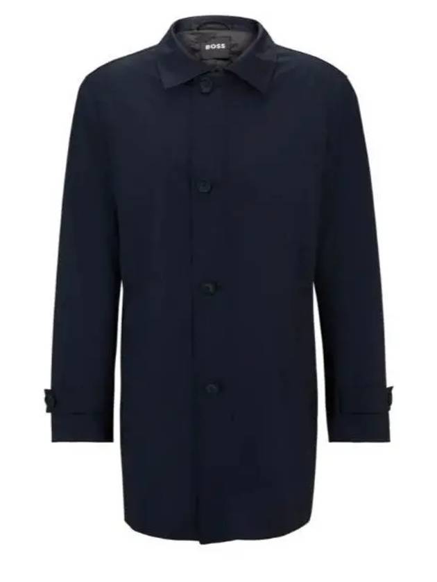 Waterproof Wool Blend Single Coat Blue - HUGO BOSS - BALAAN 2