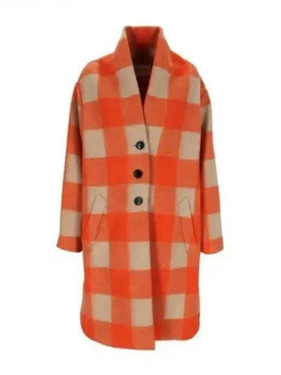 Women's Gabrielle Check Single Coat Orange - ISABEL MARANT - BALAAN 2