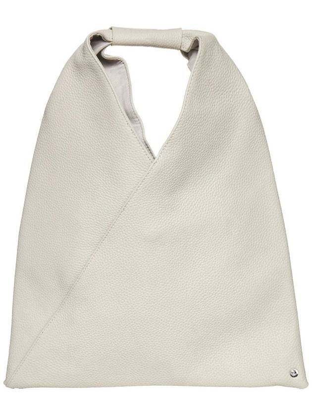 Contrast Stitch Calf Leather Tote Bag White - MAISON MARGIELA - BALAAN 1