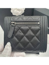 Boy  Small Flap Wallet Caviar Leather & Ruthenium Black - CHANEL - BALAAN 7