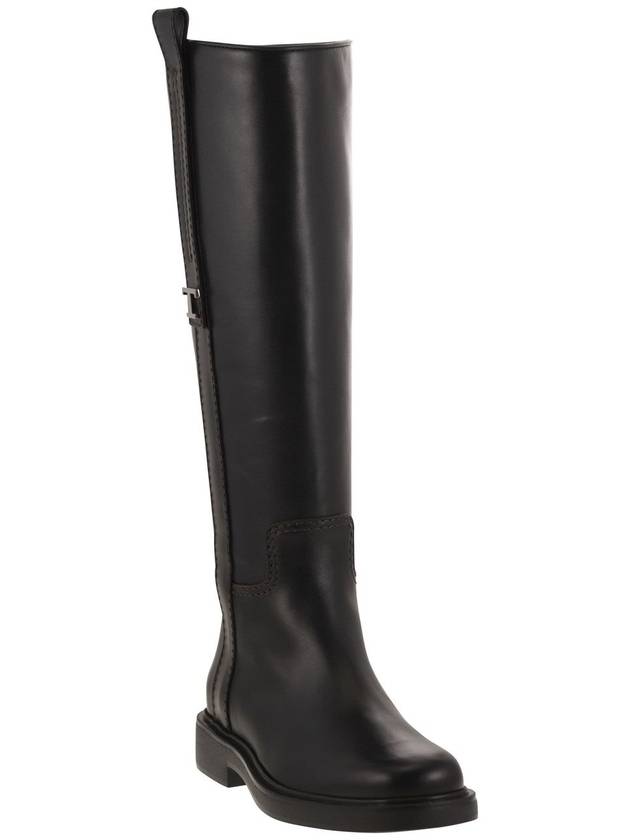 Leather Long Boots Black - TOD'S - BALAAN 3