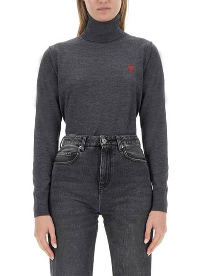 De Coeur Wool Turtleneck Heather Grey - AMI - BALAAN 2