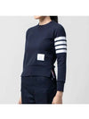 Engineered 4 Bar Stripe Loopback Jersey Knit Crewneck Sweatshirt Navy - THOM BROWNE - BALAAN 5