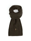 Pony embroidery knit wool muffler dark brown - POLO RALPH LAUREN - BALAAN 3