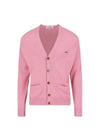 Embroidery Logo Fine Wool Cardigan Pink - VIVIENNE WESTWOOD - BALAAN 2