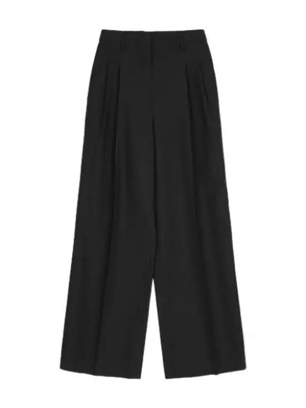 Wide high waist wool pants black - BURBERRY - BALAAN 1