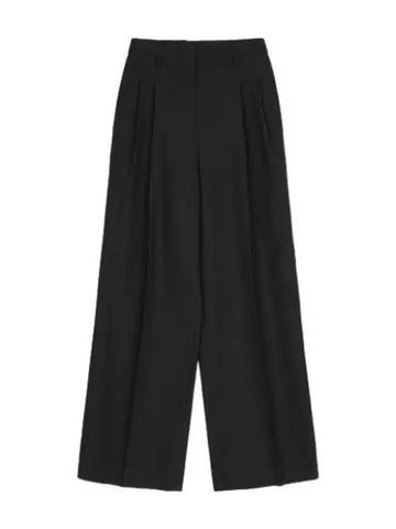 Wide high waist wool pants black - BURBERRY - BALAAN 1