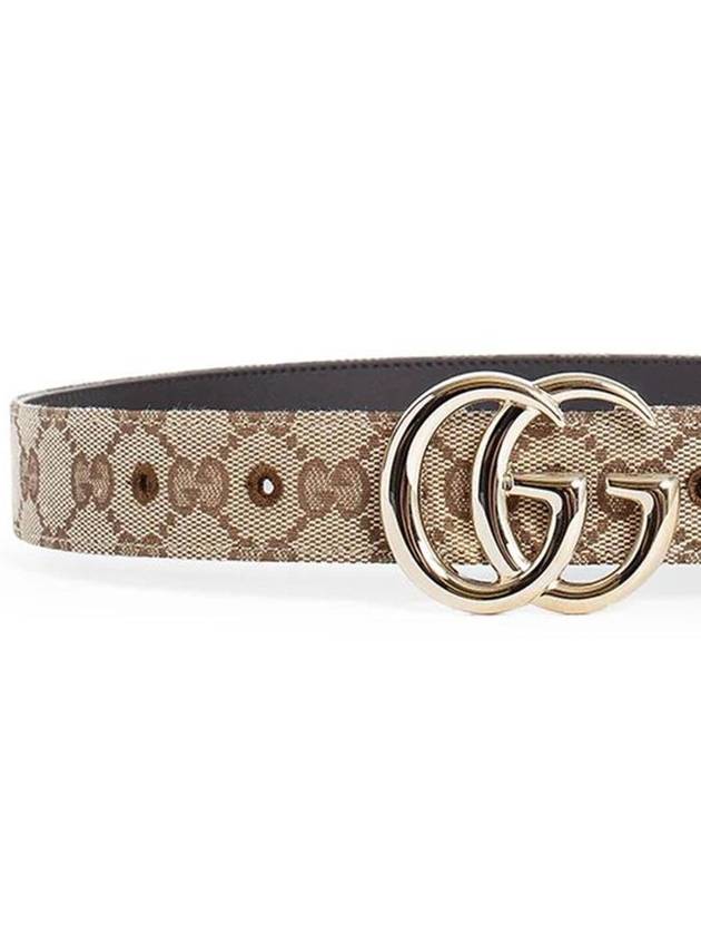 GG Marmont Thin Canvas Belt Beige - GUCCI - BALAAN 4