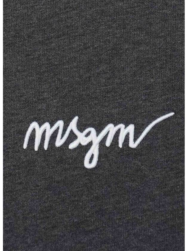 Embroidered Logo Cotton Sweatshirt Anthracite - MSGM - BALAAN 4