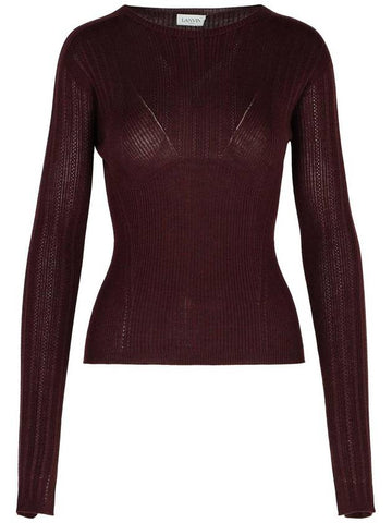 Lanvin Burgundy Wool Blend Sweater - LANVIN - BALAAN 1