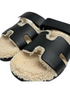 23FW Chypre Shearling Sandals H222195Z - HERMES - BALAAN 4