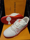 LV Trainer Low Top Sneakers White Red - LOUIS VUITTON - BALAAN 9