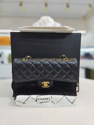 Classic Caviar Small Gold Chain Shoulder Bag Black A01113 - CHANEL - BALAAN 1