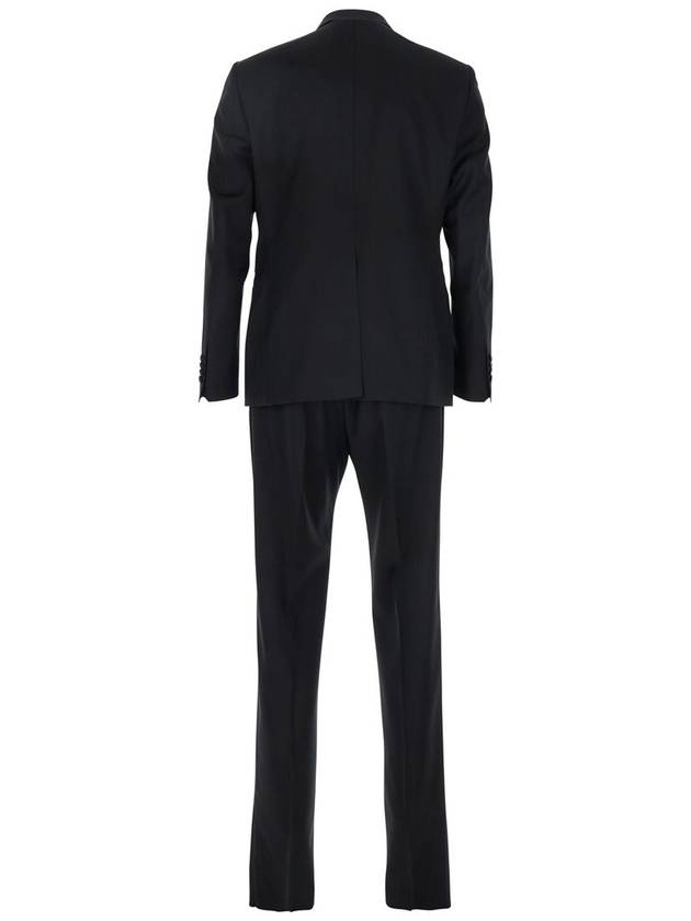 Black Double-Breasted Tuxedo Suit With Covered Buttons In Virgin Wool Man - TAGLIATORE - BALAAN 3