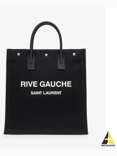 Rive Gauche Canvas Tote Bag Black - SAINT LAURENT - BALAAN 2