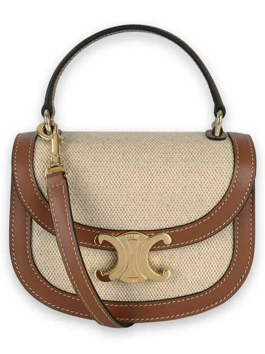 Besace Clea Textile Calfskin Mini Bag Natural Tan - CELINE - BALAAN 2