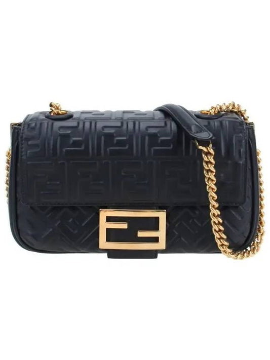 Baguette Medium Nappa Leather Chain Shoulder Bag Black - FENDI - BALAAN 2