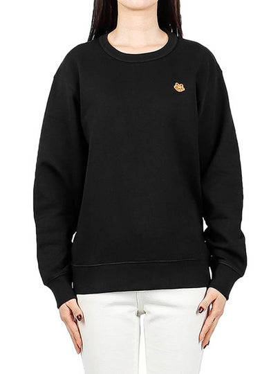 Tiger Logo Patch Cotton Sweatshirt Black - KENZO - BALAAN 2