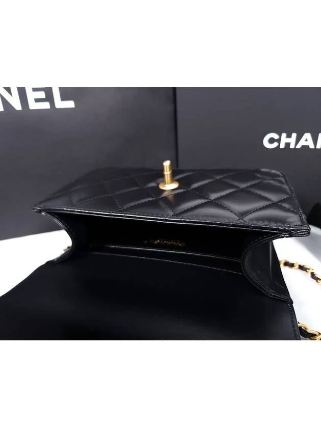 Chain Mini Flap Calfskin Cross Bag Black - CHANEL - BALAAN 8