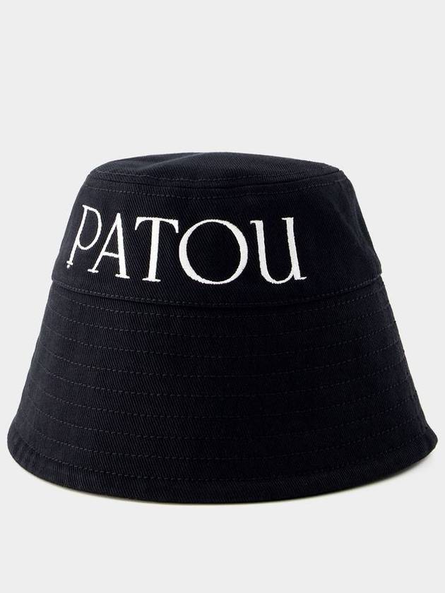 Logo Print Cotton Bucket Hat Black - PATOU - BALAAN 4