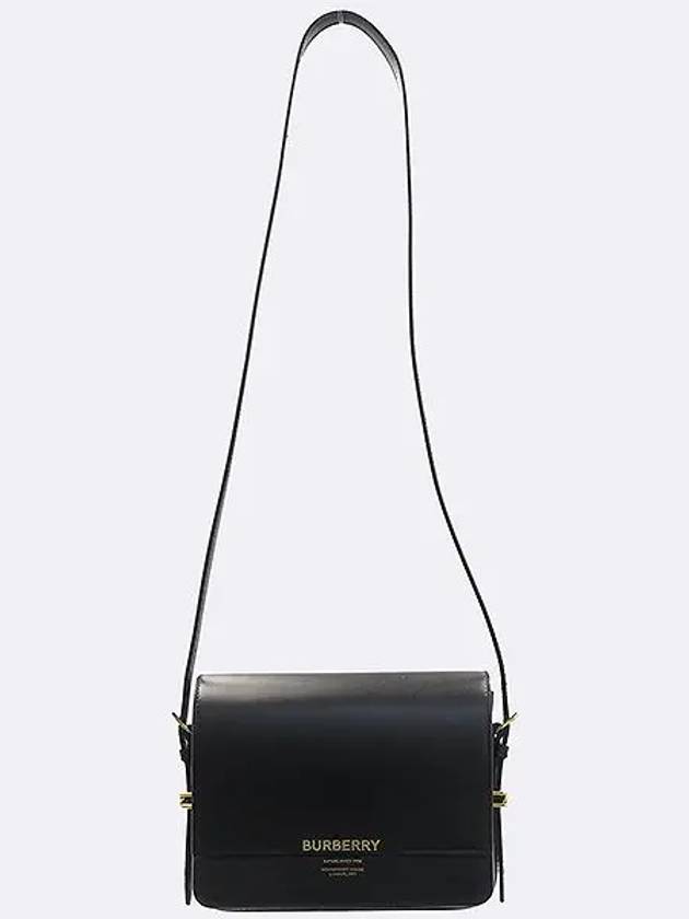 8067035 Black Leather GRACE Small Horseferry Logo Print Flap Mini Shoulder Bag - BURBERRY - BALAAN 3