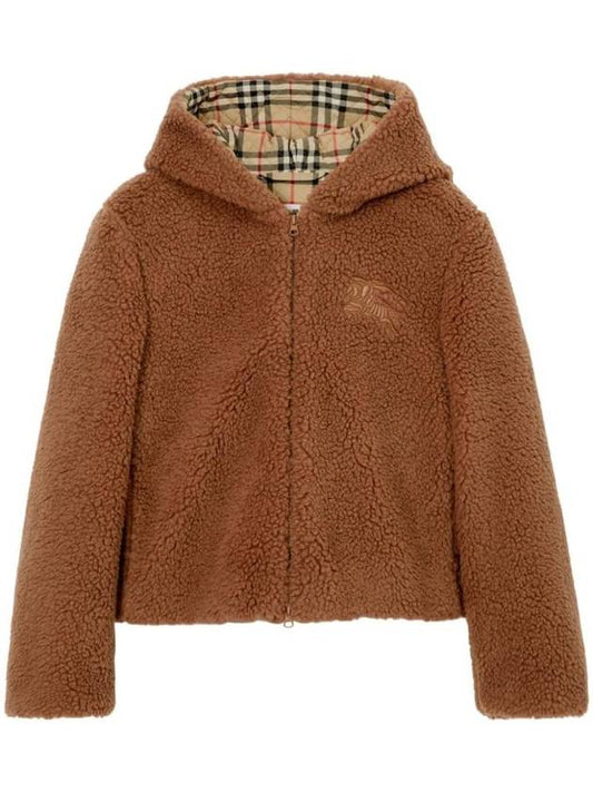 logo-embroidered fleece jacket - BURBERRY - BALAAN 1