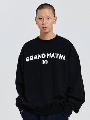 V Heavy Sweat Matin Sweatshirt Black - DE GRAND MATIN - BALAAN 1