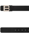 B Bold Buckle Leather Belt Black - BALLY - BALAAN 3