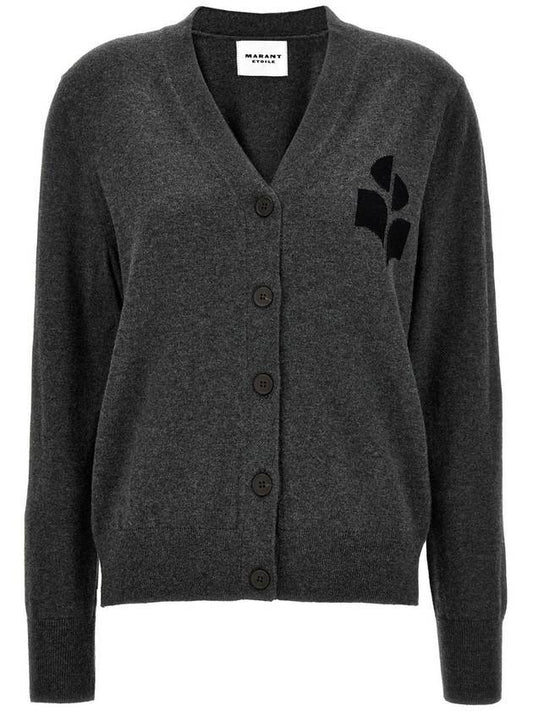 Karin Logo Cardigan Dark Grey - ISABEL MARANT ETOILE - BALAAN 1