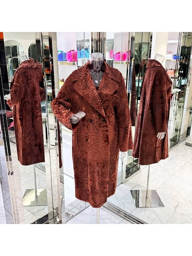 Astrakhan Long Coat 36 Red 4ET0421 - DIOR - BALAAN 1