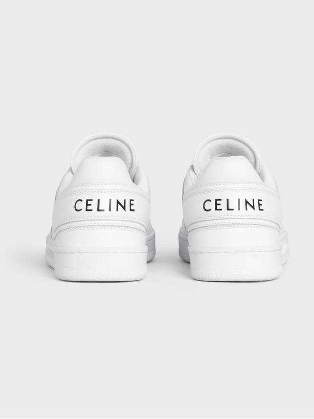 Trainer Calfskin Lace Up Low Top Sneakers White - CELINE - BALAAN 4