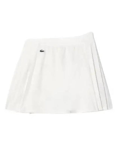 Logo Mini Side Pleats Skirt White - LACOSTE - BALAAN 2