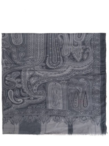 Etro Scarf With Decorative Pattern, Men's, Grey - ETRO - BALAAN 1