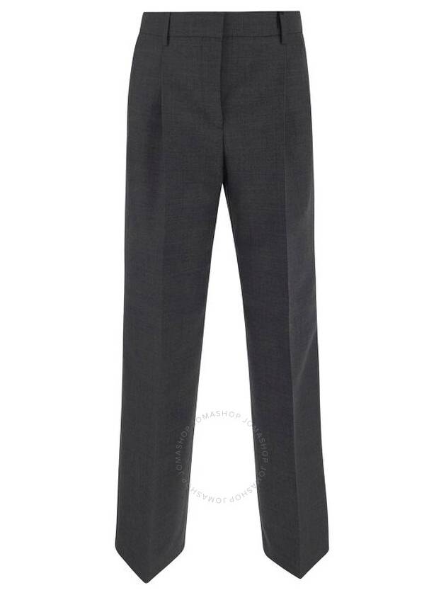 Wool Leg Wide Pants Dark Gray Melange - BURBERRY - BALAAN 2