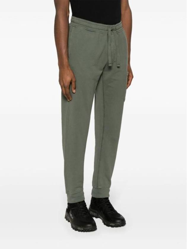 Compass Patch Cotton Jersey Track Pants Dark Green - STONE ISLAND - BALAAN 6