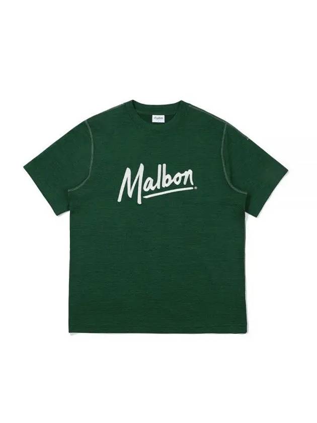 Script Stitch Round T-Shirt GREEN MAN Blue Boutique M3221PRS06GRN - MALBON GOLF - BALAAN 1