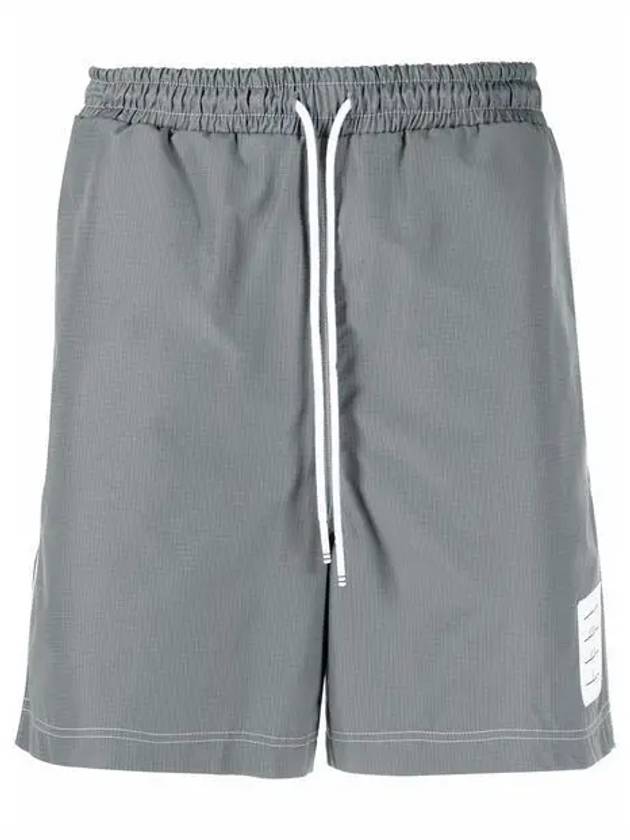 Ripstop Topstitch Track Shorts Grey - THOM BROWNE - BALAAN 2