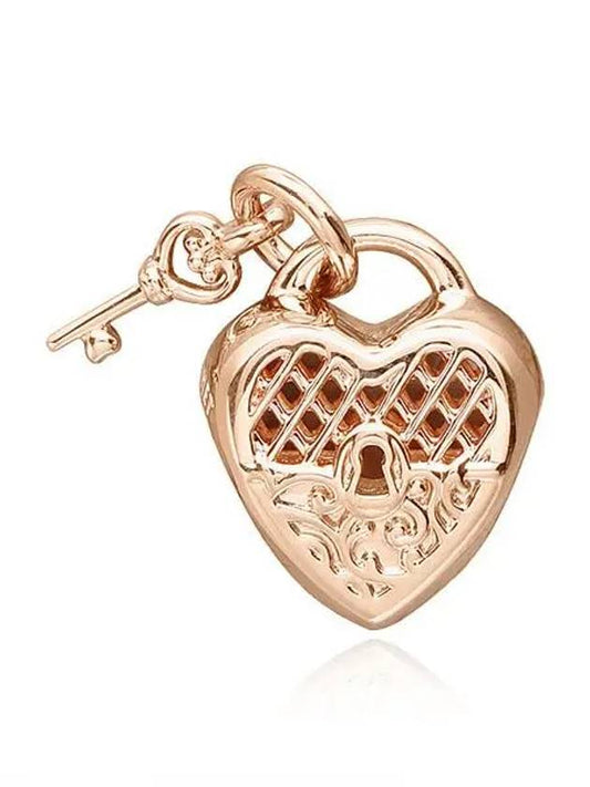 Love You Heart Padlock Charm Rose Gold - PANDORA - BALAAN.