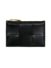 Intrecciato Zipper Card Wallet Black - BOTTEGA VENETA - BALAAN 1