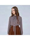 Tie blouse check brown 0121 - VOYONN - BALAAN 2