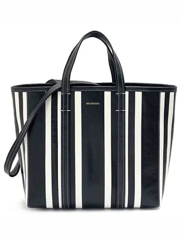 Striped Babes East West Medium Tote Bag Black White - BALENCIAGA - BALAAN 3