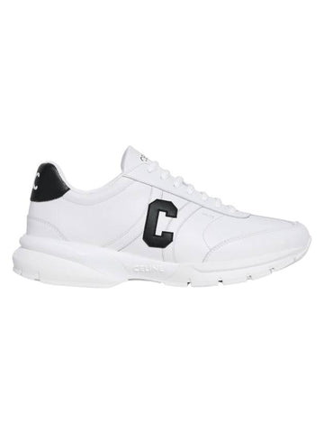 Runner Cr02 Calfskin Lace-Up Low Top Sneakers White - CELINE - BALAAN 1