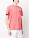 Logo Patch Cotton Short Sleeve T-Shirt Pink - STONE ISLAND - BALAAN 3