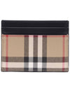 Vintage Check Leather Card Wallet Beige - BURBERRY - BALAAN 5