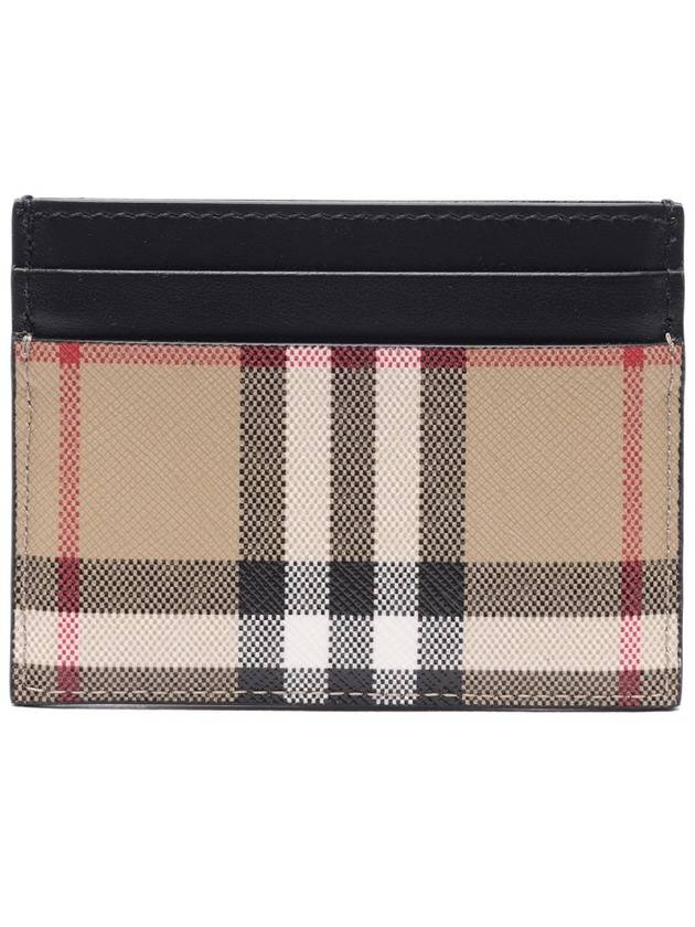 Vintage Check Leather Card Wallet Beige - BURBERRY - BALAAN 5