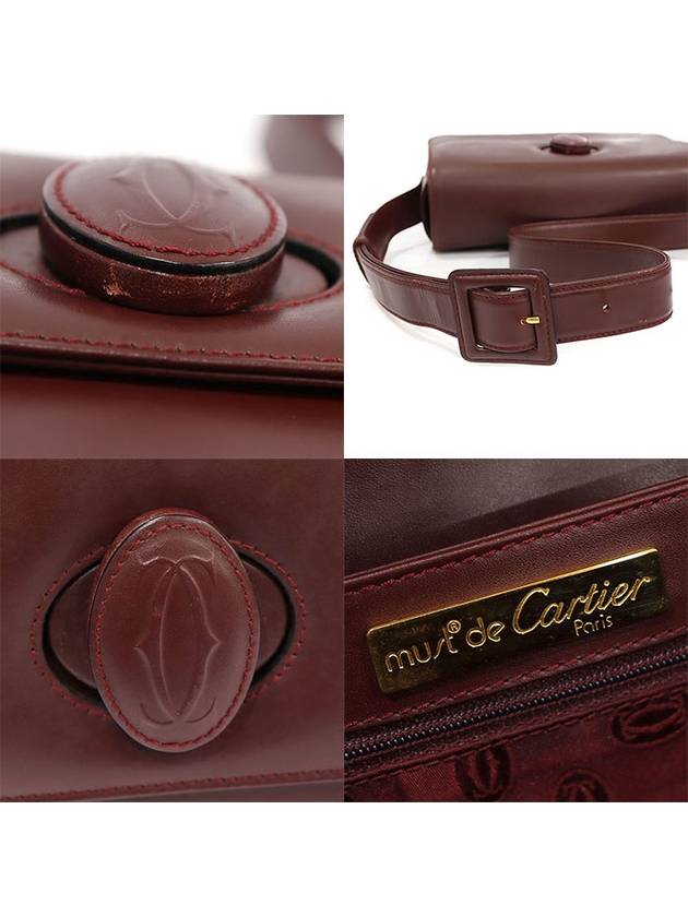 Burgundy leather must ruby line shoulder bag - CARTIER - BALAAN 7